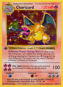Charizard card being scanned